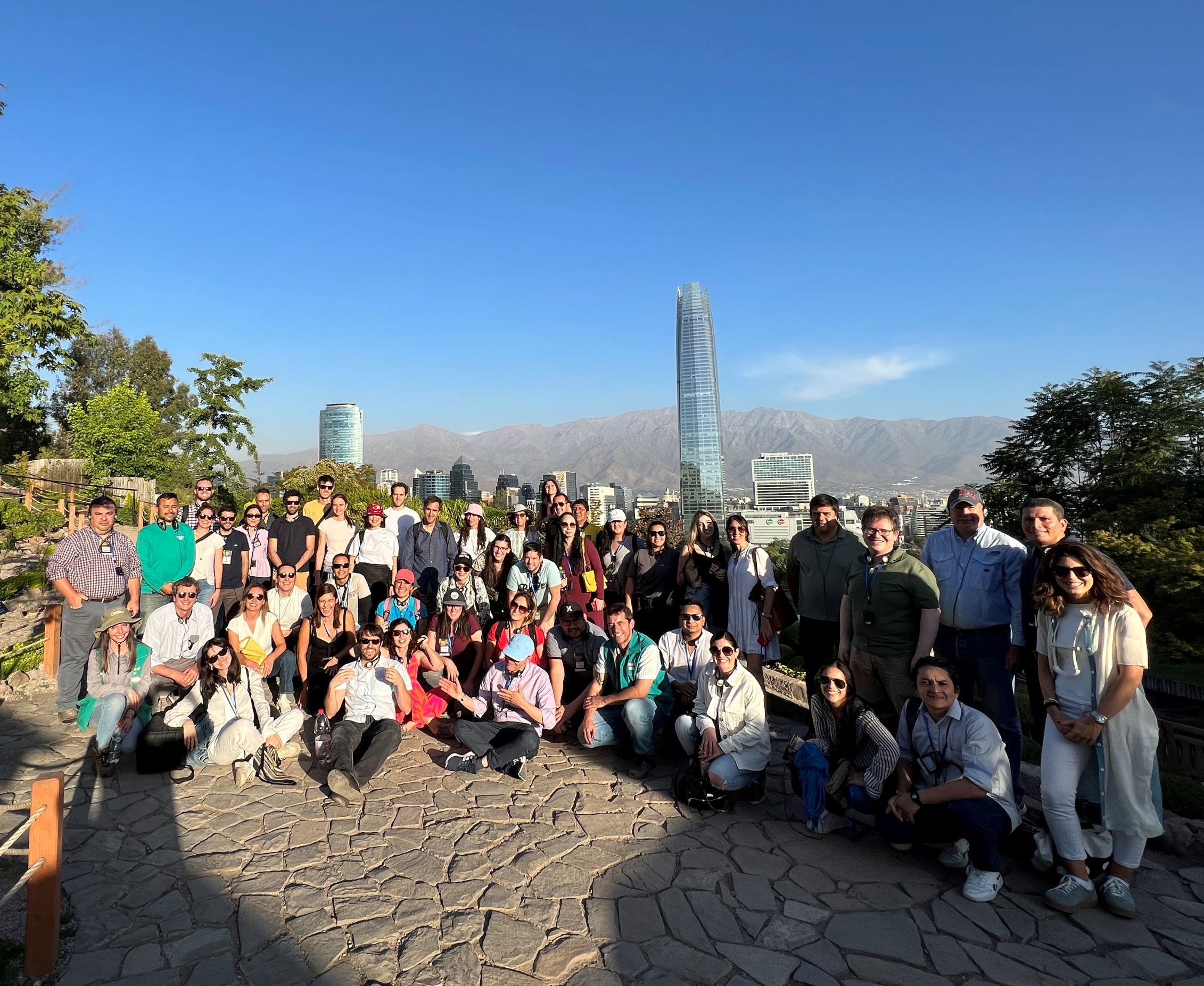 Les participants au parc métropolitain de Santiago