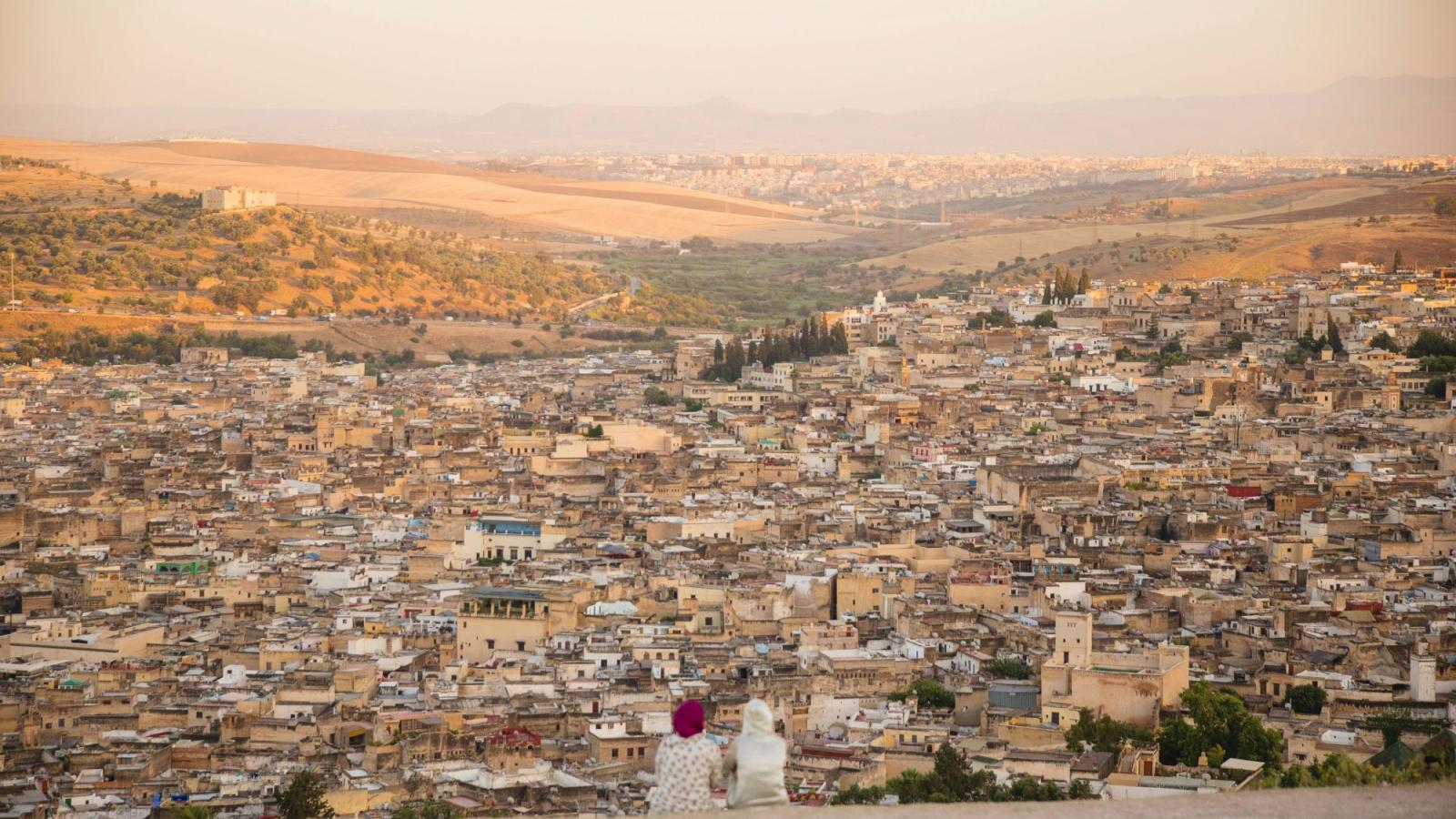 Vue aérienne d'une ville au Maroc