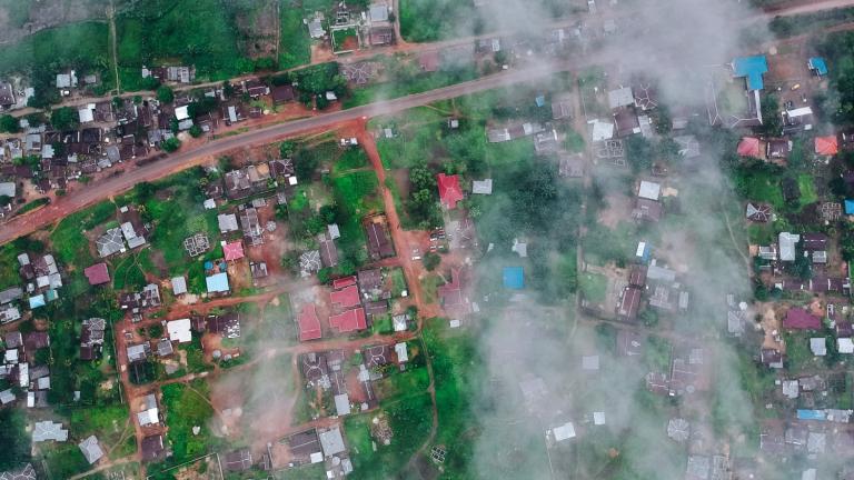 Vue aérienne de Freetown, Sierra Leone