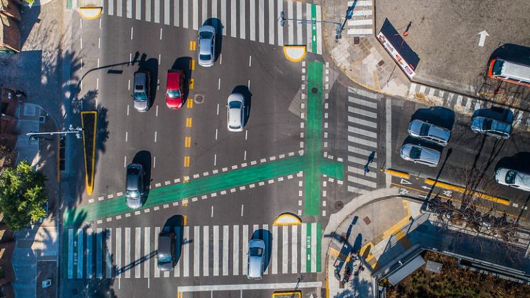 vue aérienne d'une rue de buenos aires, argentine