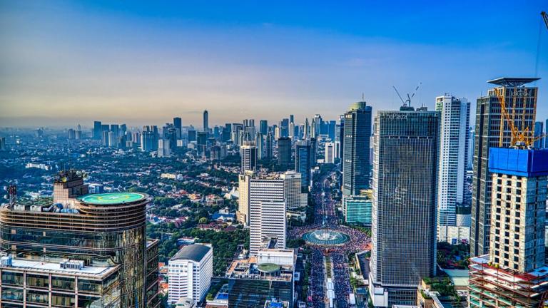 une vue du paysage urbain de jakarta