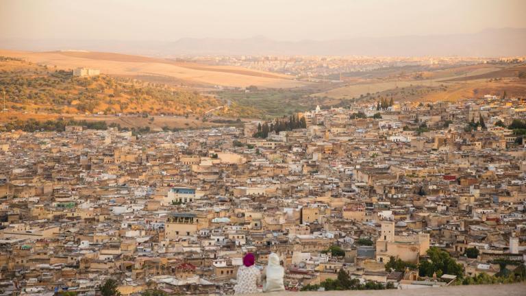 Vue aérienne d'une ville au Maroc