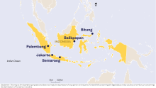 Carte d'Indonésie