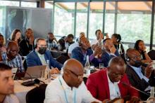 Des participants de Kigali, Freetown, Marrakech et d'autres villes du site UrbanShift au cours de l'atelier sur les solutions fondées sur la nature organisé par la UrbanShift City Academy for Africa, en mai 2022.