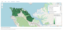 Carte de Freetown montrant la réflectivité de la surface